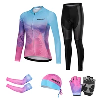 mieyco long sleeves cycling jersey bib 5pcs spring mtb bicycle clothing 5d gel pad bib pants bike clothes cycle sportswear