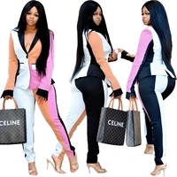 african women sets stripe long sleeve blazer jacket pants suits office lady elegant 2 piece set business outfits africa clothing