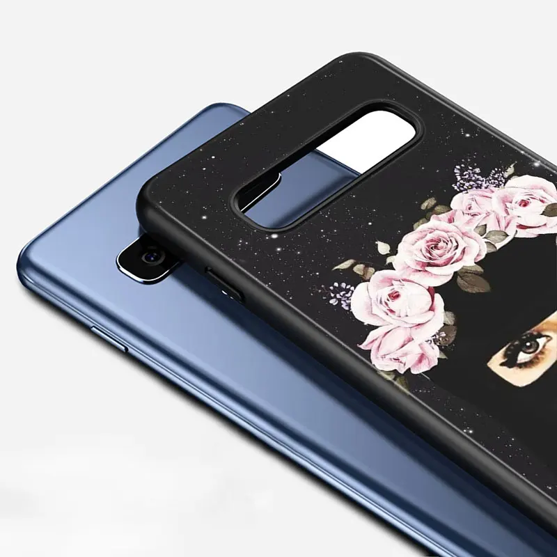 

Silicone Black Cover Arabic Hijab Girl Queen for Samsung Galaxy Note 10 Pro 9 8 Plus S10 5G S9 S8 S7 Plus S6 Phone case