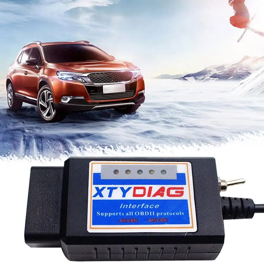 Сканер ELM327 OBD2 USB ELM диагностический сканер с MS-Can/HS-Can переключателем для Ford Classic/New