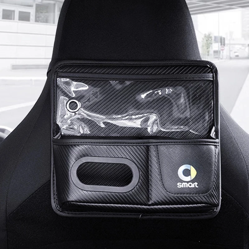 

Car Sundries Storage Bag Hanging Seat Back Tissue Box For Smart Fortwo Forfour 450 451 453 Stowing Tidying Accessories Interior