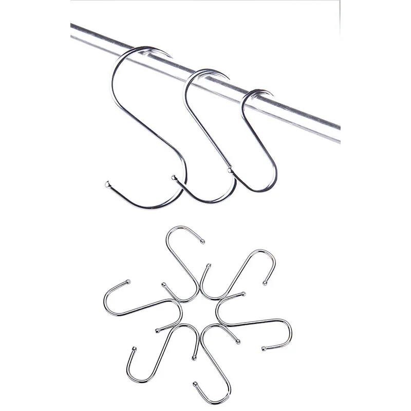 Multifunctional S-shaped hook large medium small strong load-bearing kitchen bedroom supermarket shelf | Дом и сад