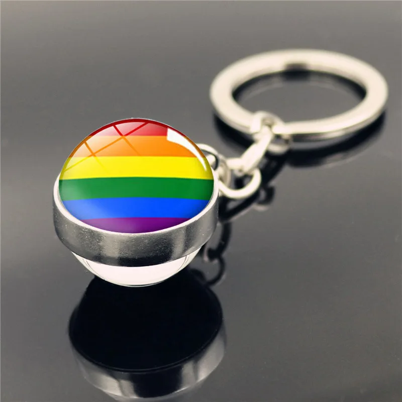 Брелок гордость геев ювелирные изделия с серебряным цветным стеклом кабошон