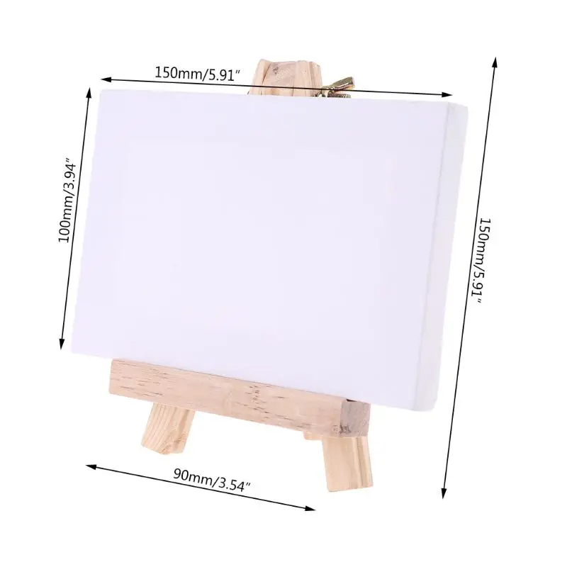 

Mini Canvas Natural Wood Easel Set For Art Painting Drawing Craft