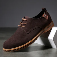 2021 new autumn mens shoes casual cow suede leather comfortable work shoe male spring classic black brown oxfords shoes for men