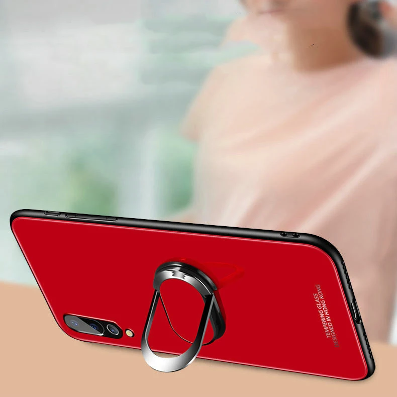Чехол из закаленного стекла для Huawei P30 P20 Pro Lite простой жесткий чехол задней панели