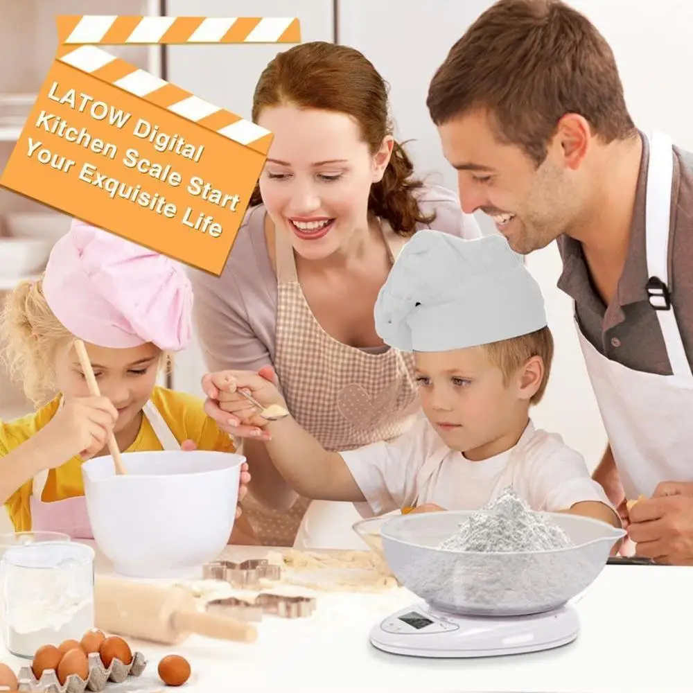 

New Precise Kitchen Digital LED Electronic Scale with Measuring Weight Restaurant Tool Removable Food Bowl Kitchen M6R0