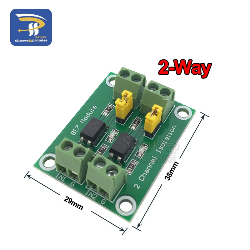2 way PC817 3,3 V-30 V 2 Way 4 канальная оптопара монтажная плата Напряжение модуль связи преобразователя драйвер фотоэлектрический изолированный модуль - Цвет: 2 way