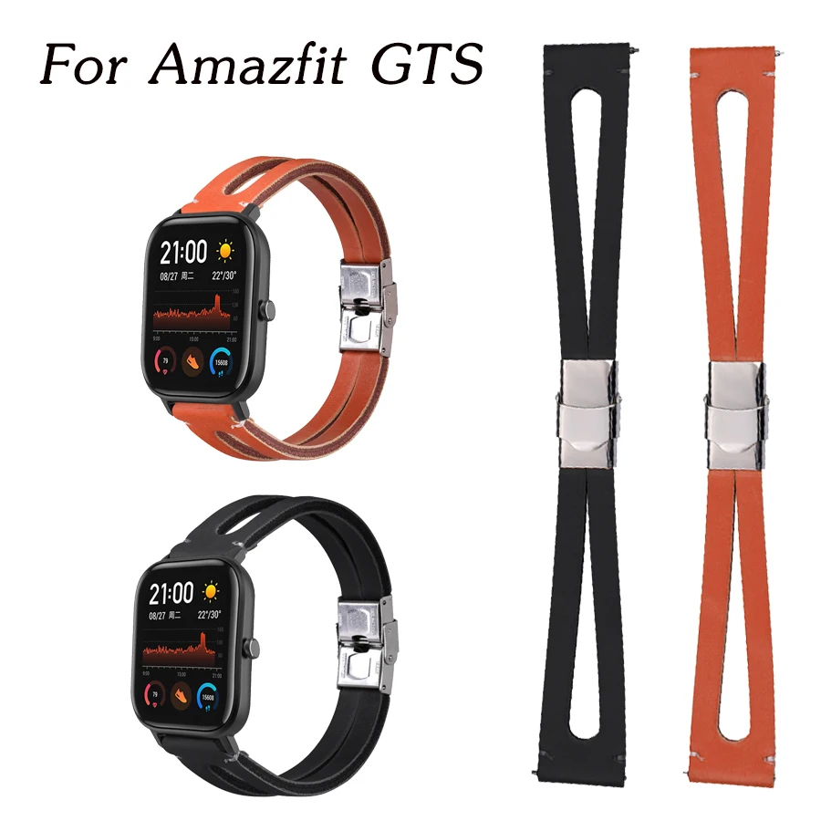 Кожаный ремешок для часов Huami GTR ретро браслет смарт Amazfit GTS универсальный 20