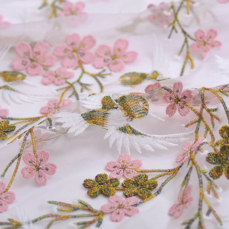 

150cm width lace embroidery high fashion heavy industry mesh lace embroidery fabric clothing fabric