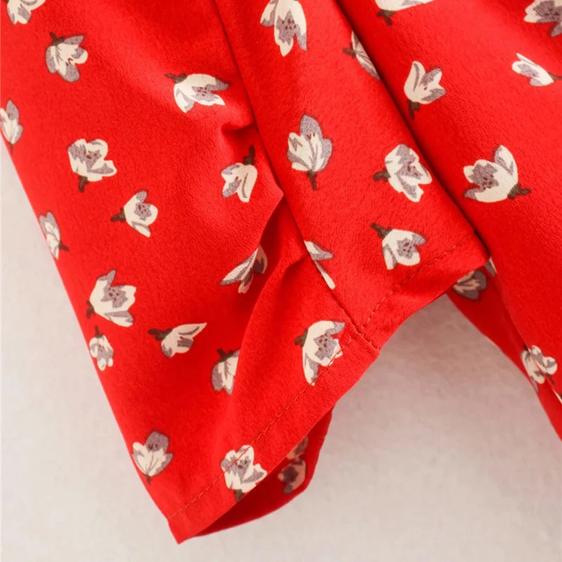 Женские летние модные красные короткие топы с цветочным принтом 2020 милые рубашки