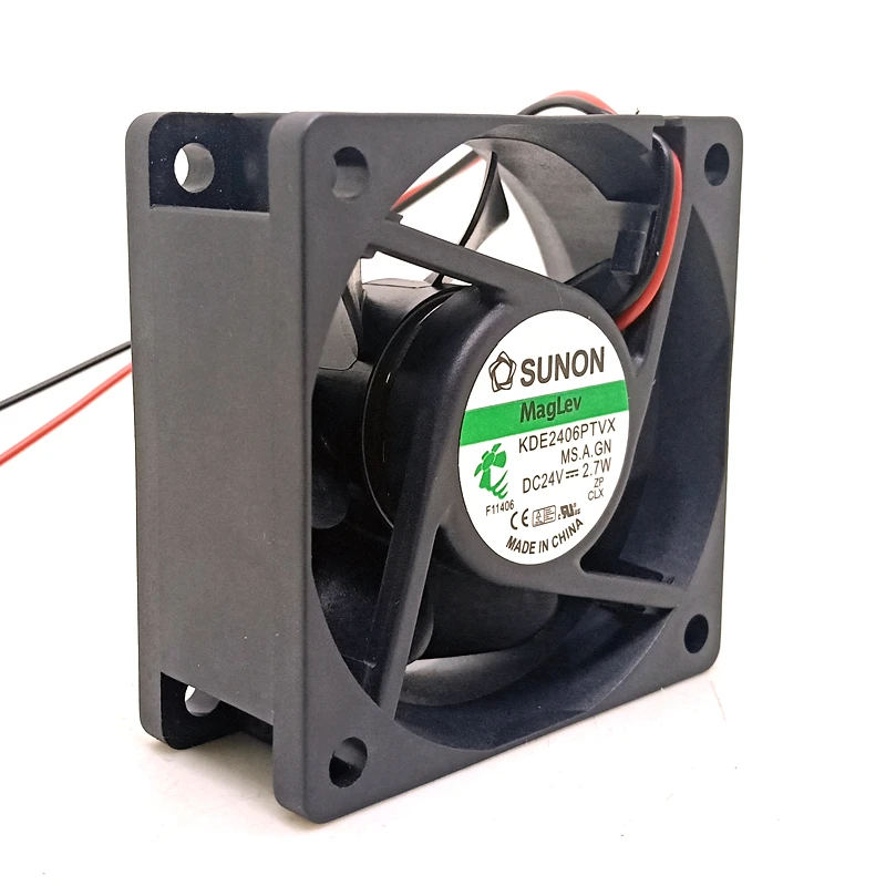 2 шт. новый оригинальный для Sunon KDE2406PTVX DC24V 2,7 Вт 60x60x25 мм 6 см 2 линии Инвертор Вентилятор охлаждения