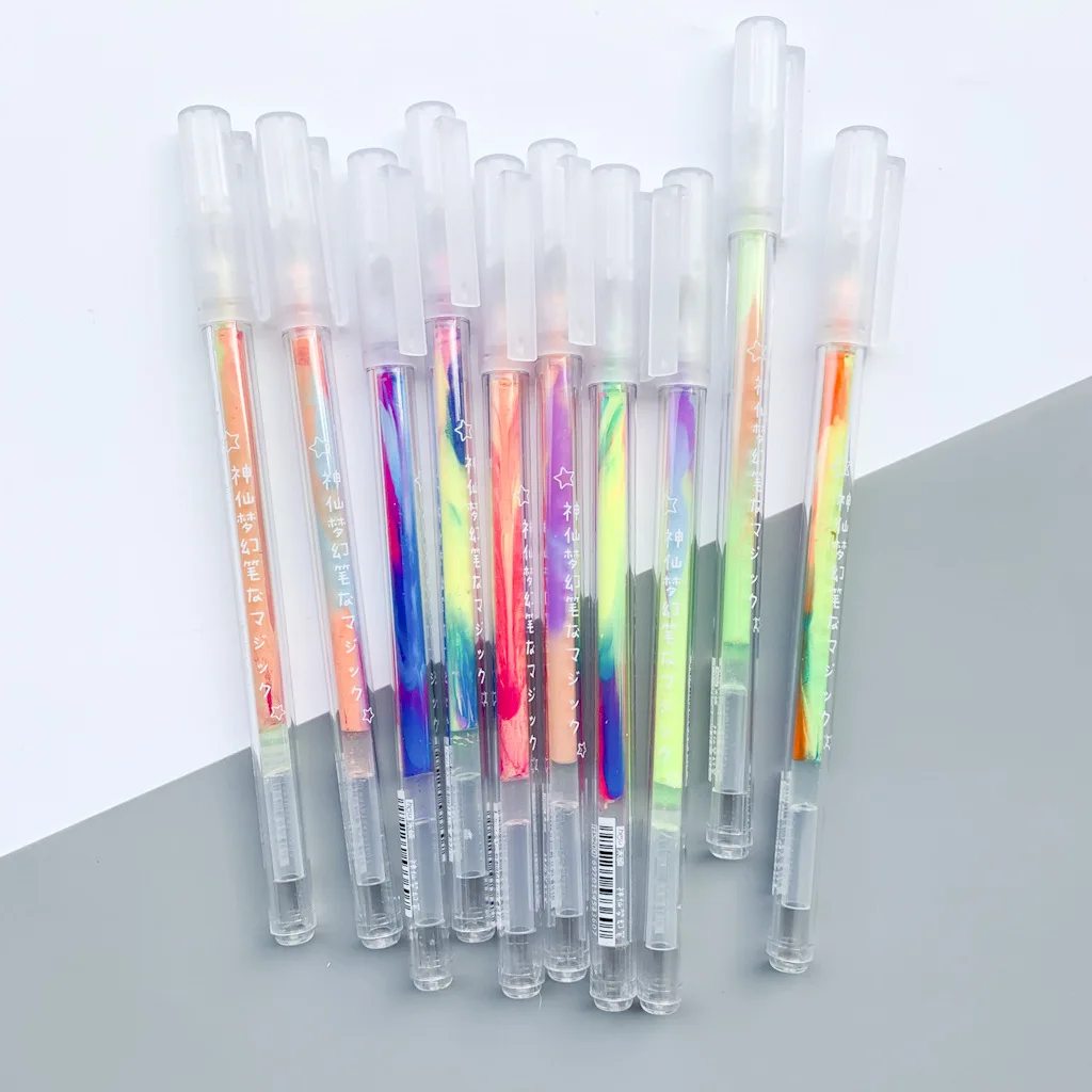 New Student Pen Multi-function Creative Dream Multi-color Highlight Hand Book Core Color Change 10 Sets |