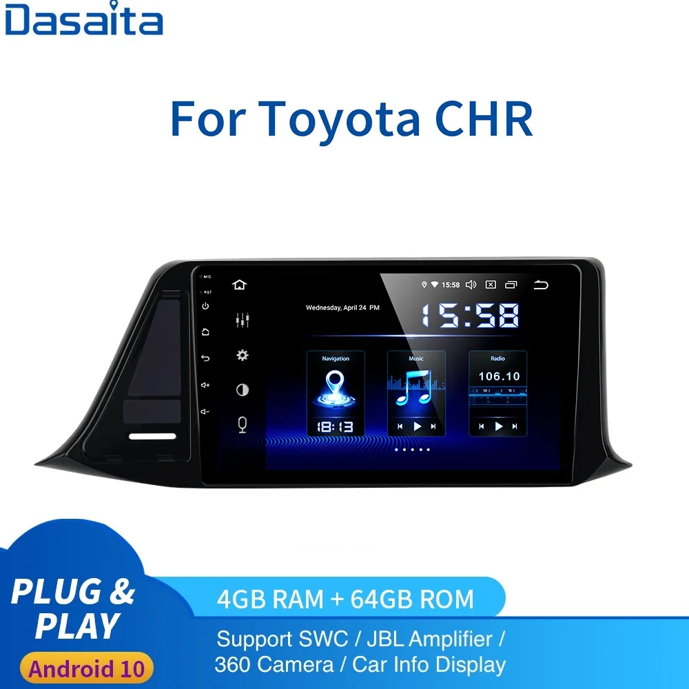 9 &quotAndroid 10 0 Автомобильная GPS-навигация для Toyota C-HR CHR Autoradio 2016 2017 2018 поддержка SWC JBL