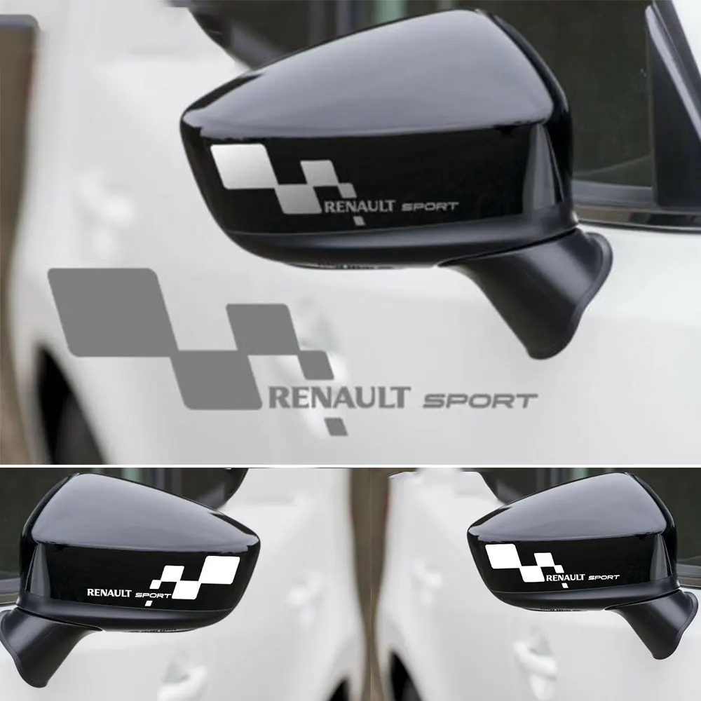 

2pcs RENAULT SPORT SILVER VINYL SYMBOL MIRROR DECALS STICKERS GRAPHICS