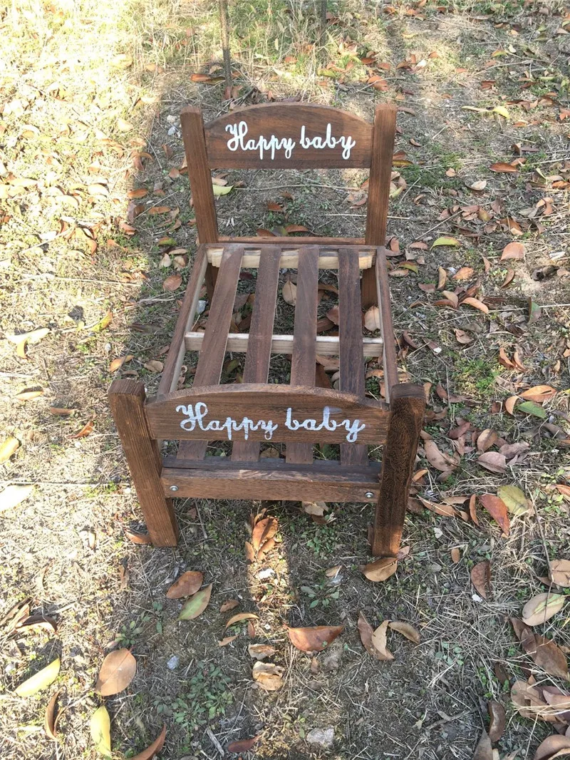 Реквизит для фотосъемки новорожденных детская кроватка из массива дерева в