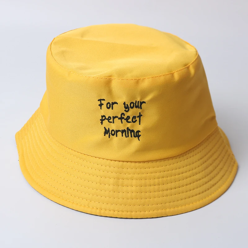 Men's Women's Cap Chinese Character Embroidered Bucket Hat Unisex Double-Sided Harajuku Outdoor Fishing Fisherman's |