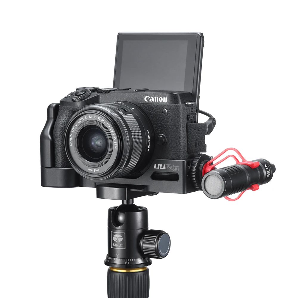 Пластина L для микрофона UURig R029 Canon M6 Mark II Arca БЫСТРОРАЗЪЕМНАЯ пластина с винтом 1/4