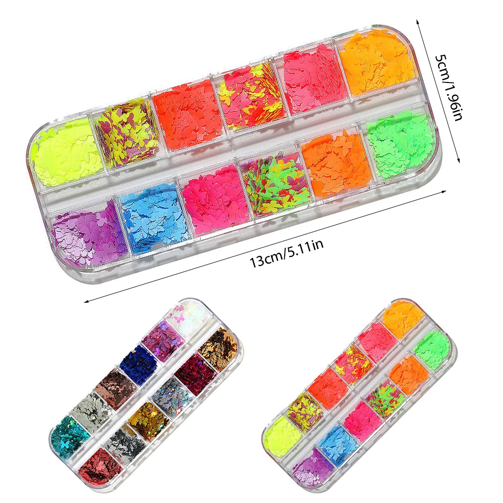 

Multicolor Butterfly Jewelry Nail Decoration Art Glitter Flakes Butterfly Sequins For Nail Design French Manicure Decals Decor