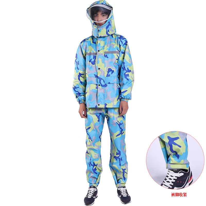 Мотоциклетный дождевик для взрослых ветровка маска водонепроницаемый брюки