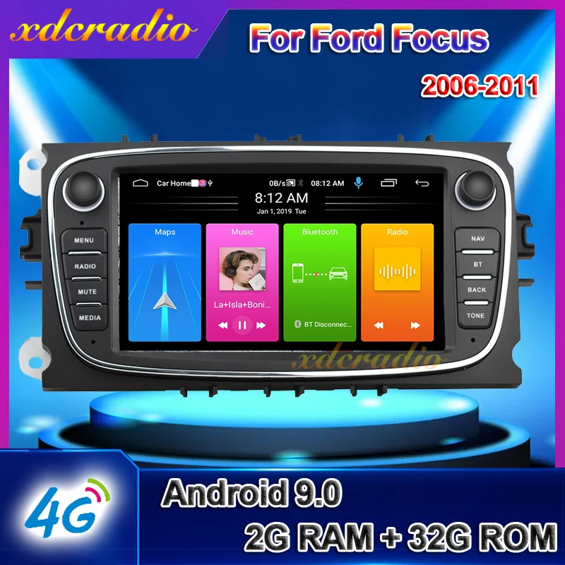 Автомобильный радиоприемник Xdcradio 7 дюймов Android 9 0 для Ford Focus S Max Mondeo Galaxy C