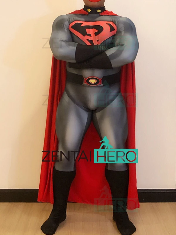 Костюм Супермена Красного сына для косплея 2019 боди из лайкры и спандекса с 3D