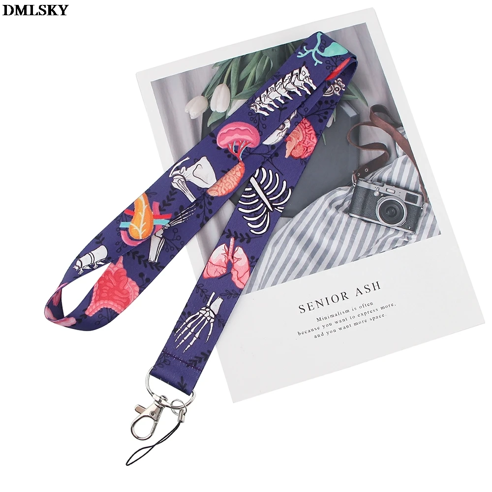 

24pcs/lot M4762 DMLSKY Cartoon Funny Organ Heart Bone Keychain Necklace Badge ID Lanyard/ Phone Rope/ Key Lanyard Neck Strap