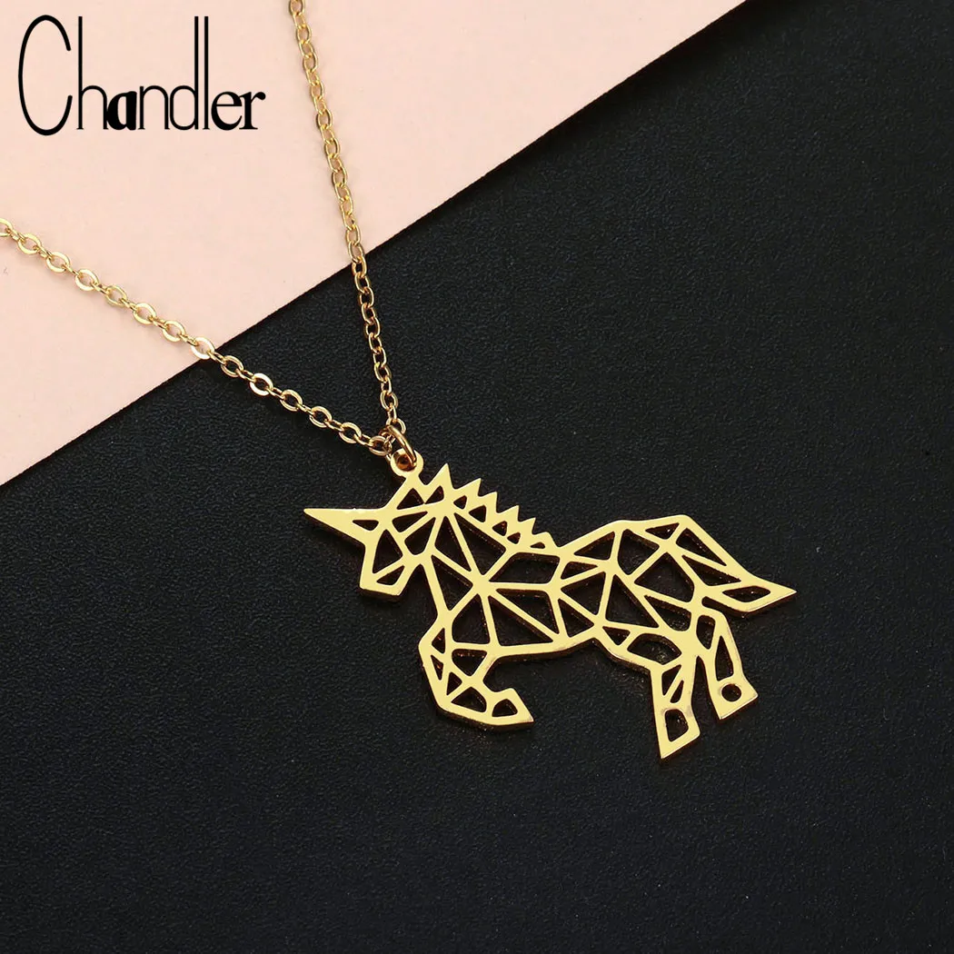 Ожерелье Chandler из нержавеющей стали геометрическое животное Волшебная лошадь