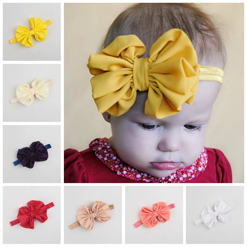 

5pcs/lot Candy Colors Pleated Bowknot Baby Girls Headband High Elasticity Hairband Newborn Photography Props Festival Decoration