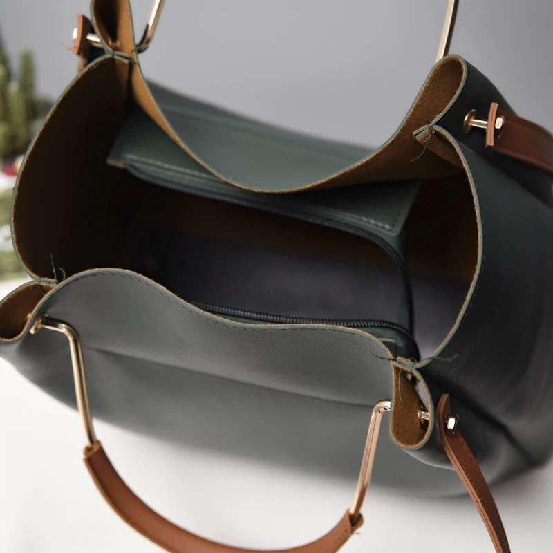 

Solid Color Retro Handbags Female 2021 New Top Metal Handle Leather Shoulder Bag Black Pink Simple Waterproof Luxury Tote Bags