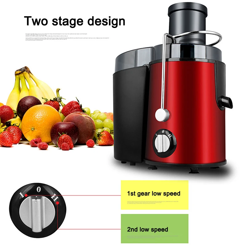 

400w Stainless Steel Juicer Machine with Wide Mouth Chutes for Fruit Vegetable Household