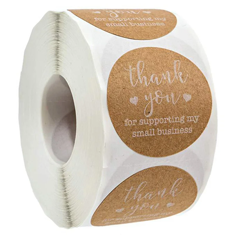 

500 PCS Self-adhesive Tape with Thank You for Supporting Type Self-adhesive Tape Kitchen Baking Seal Self-adhesive Tape