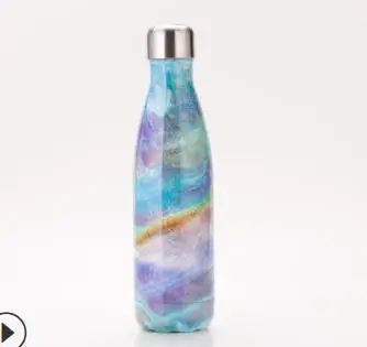 Colourful 500 мл вакуумная колба из нержавеющей стали, бутылка для воды, чашка с двойной изоляцией, термос - Цвет: Colourful