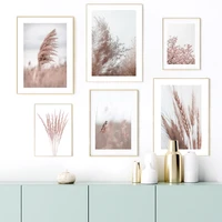 nature reed wheat bird flower plant wall art canvas painting nordic posters and print modern home decor pictures for living room