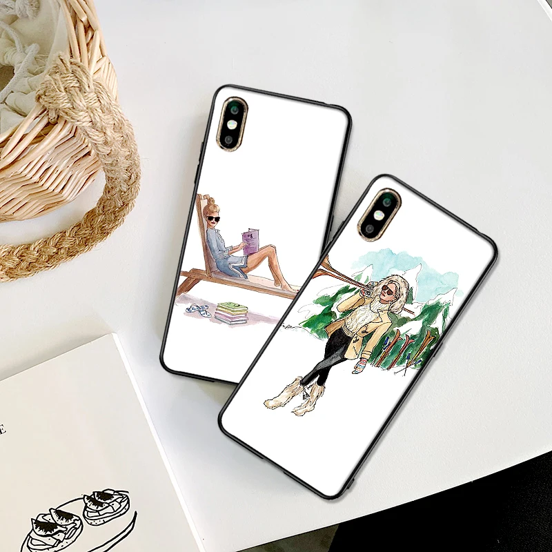 Модная красивая девушка Чехлы для мобильных телефонов samsung A5 6 7 A8 A9 10 A10 A20 30 A40 A50 A60