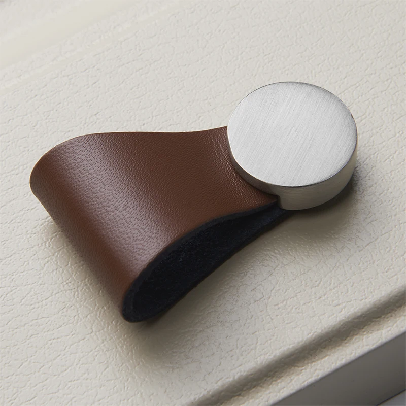 Скандинавский простой комод дверь шкафа гардероба кожаная ручка с одним