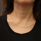 С боковыми Цепочки и ожерелья A-Z письмо имя Цепочки и ожерелья нержавеющая сталь 26 буквы алфавита изысканные Цепочки и ожерелья подарок подружки невесты