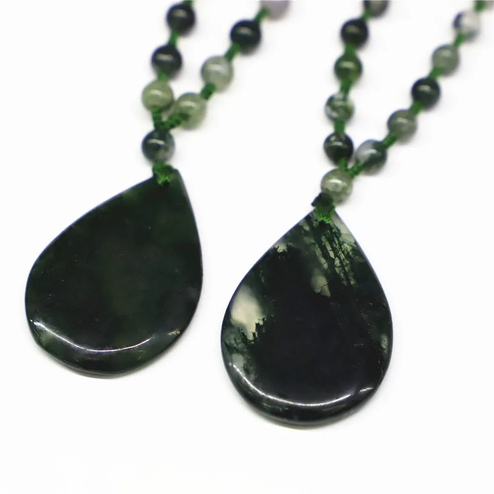 

Agates Drop Pendant Men and Women Chalcedony Natural Aquatic Agates Hand-carved Safe Buckle Jades Pendant Pendant Necklace