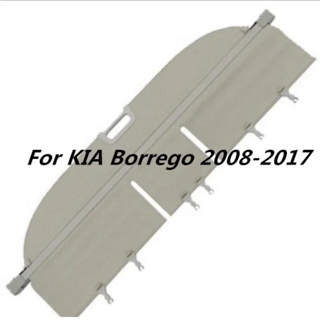 

Car Rear Trunk Security Shield Cargo Cover For KIA Borrego 2008-2017 High Quali Auto Accessories Black Beige