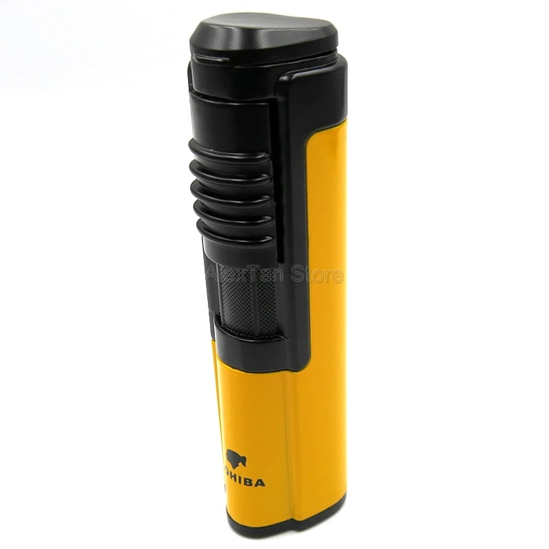 COHIBA популярная металлическая ветрозащитная 1 фонарь, струйный огонь, сигарета, зажигалка, аксессуары для сигар с подарочной коробкой