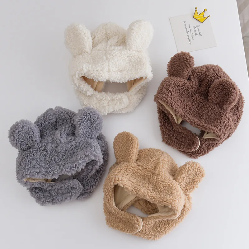 2020 Baby Stuff Accessories Winter Girls Boys Warm Ears Hats Autumn Soft Beanie Hat Ear Plush Cap Fuzzy Solid Props | Детская одежда и