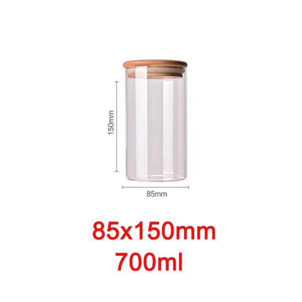 85x150mm Стеклянная бутылка для хранения пищевых продуктов канистра для кухонных контейнеров банка с крышкой коробки специй Чай вакуумные крышки сахара миска-контейнер - Цвет: 85x150mm