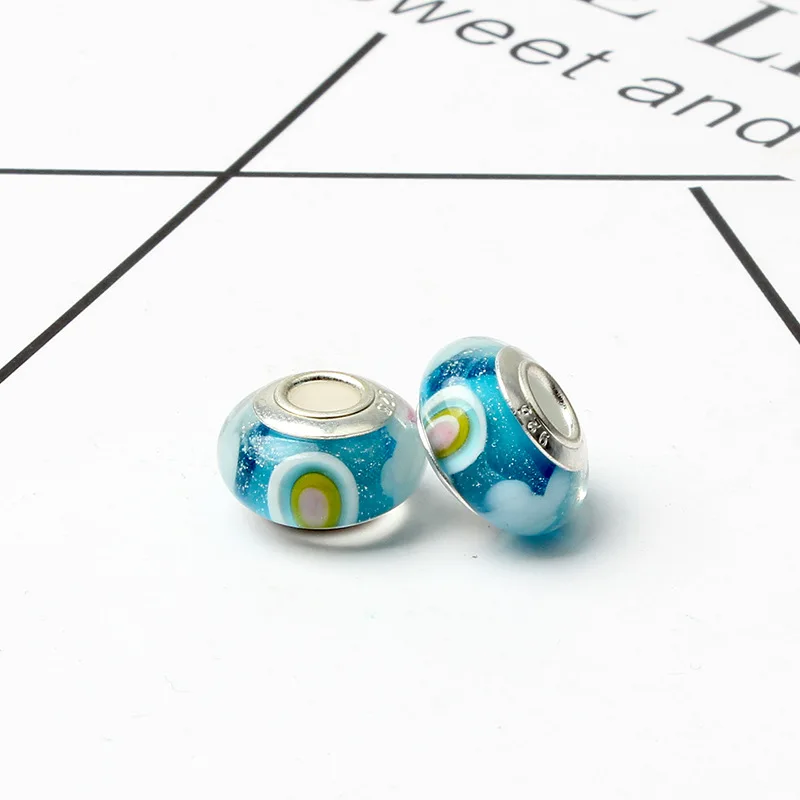 Европейские радужные стеклянные бусины в форме фонаря модные оригинальные