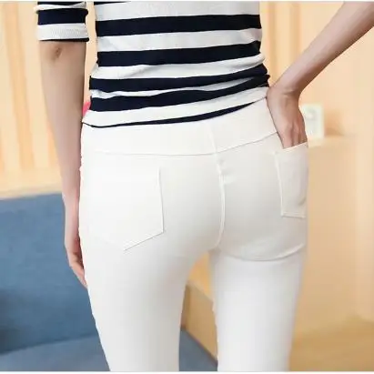 Модель 2020 года женские брюки карандаш повседневные Капри белые черные темно
