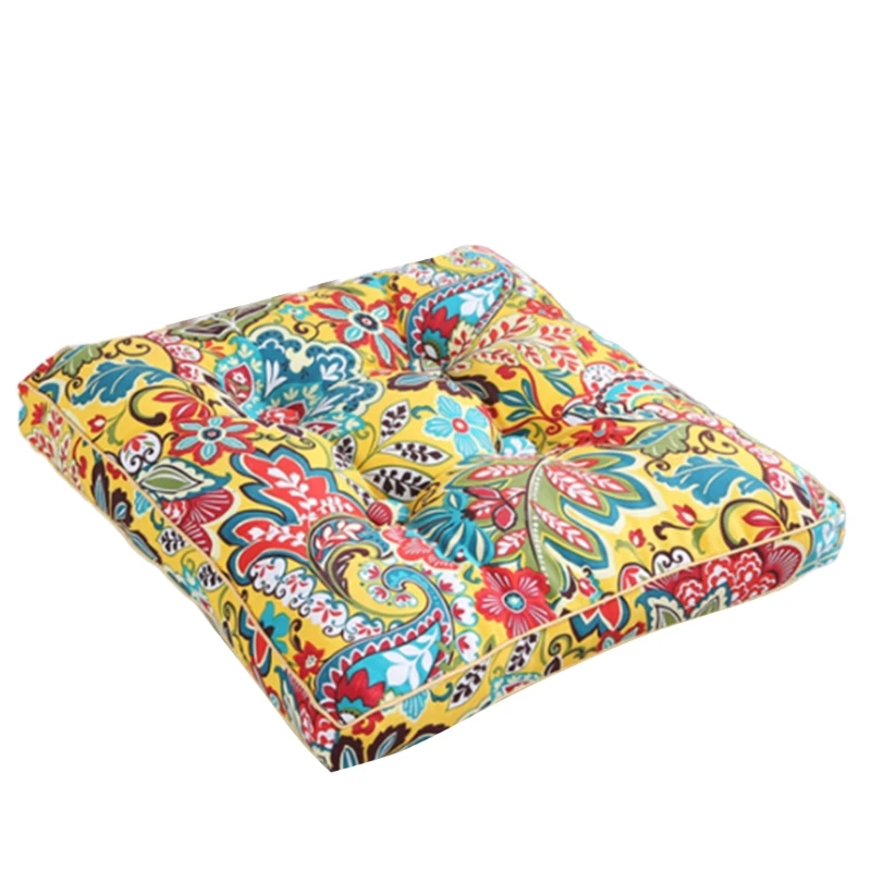 

Богемная утолщенная квадратная подушка для сиденья, разноцветная Подушка для стула с пейсли и цветочным принтом, напольная Подушка-татами ...