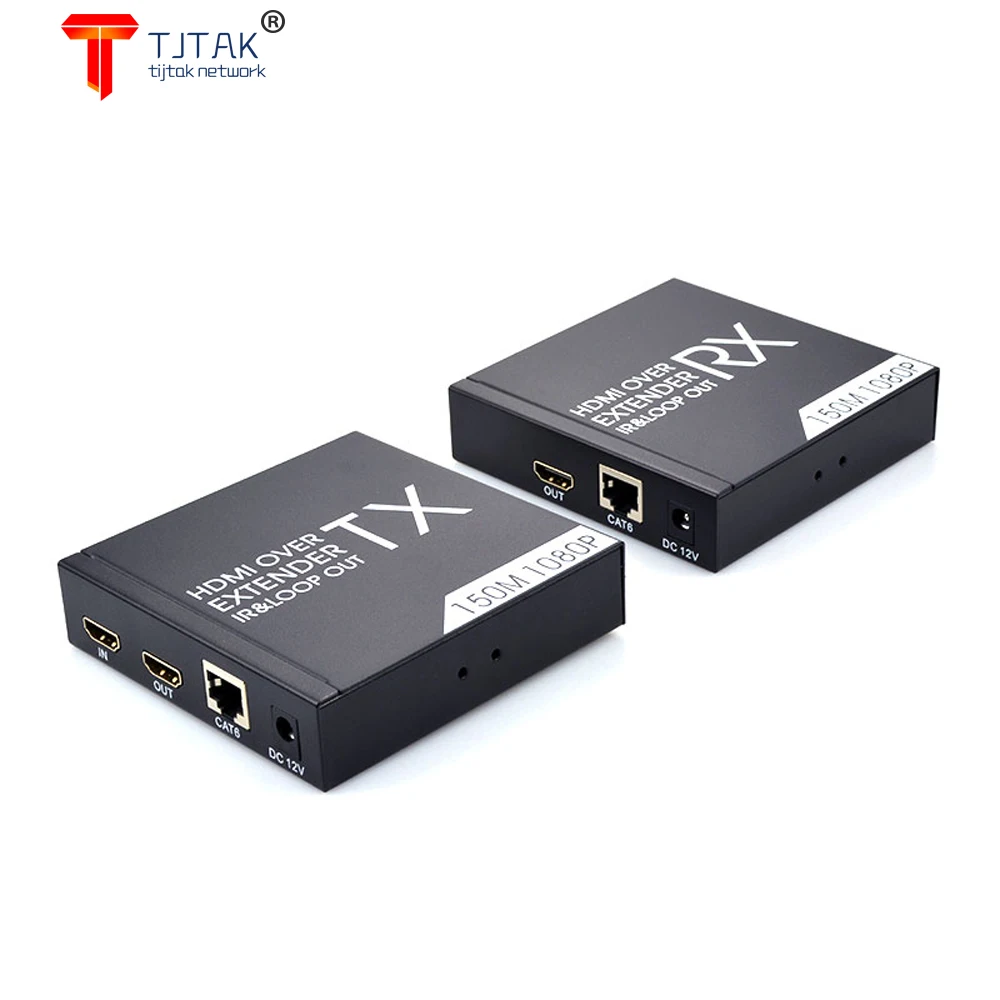 

TJTAK POE HDMI Extender 1 to Many or Over Single Cat5e/cat6/cat7 Cable with IR Control FULL HD 1080P Ethernet cables up to 150M