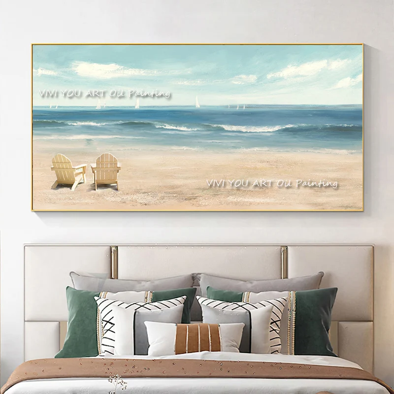 Современная Абстрактная Толстая Масляная картина Seaspace ручной работы с лучшим