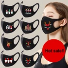 Маска для лица с 3D-принтом лося для взрослых, рождественские украшения для дома, рождественские подарки, Рождественский Декор, Ветрозащитная маска для рта с Санта-Клаусом