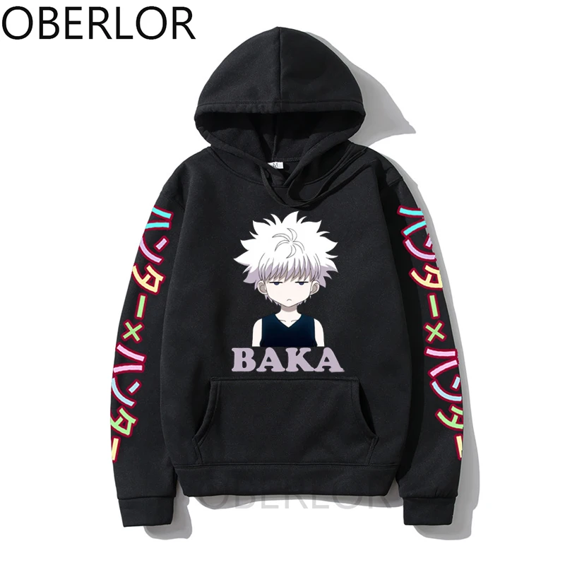 

Толстовки Hunter X Hunter Killua Zoldyck Baka, классические комиксные толстовки с круглым вырезом и длинными рукавами в японском стиле из аниме, женская од...