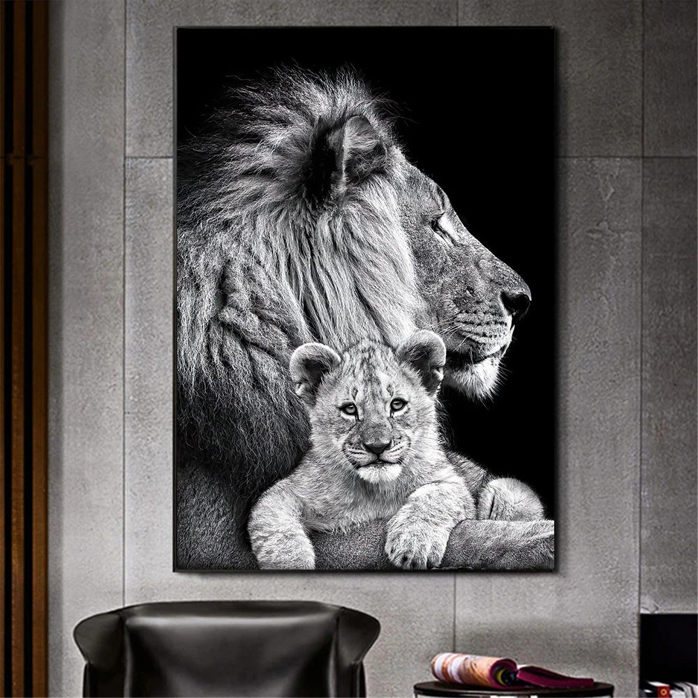 

Canvas Painting Animal Wall Art Lions Posters and Prints Wall Pictures for Living Room Animal Lions Decoration Home Decoration